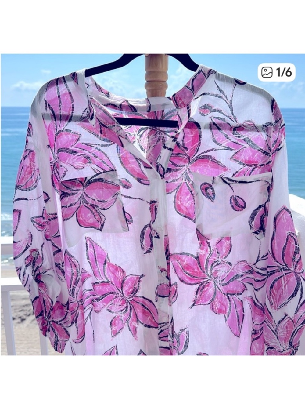 Beach coverup in beautiful pink colors - Picture 3 of 5